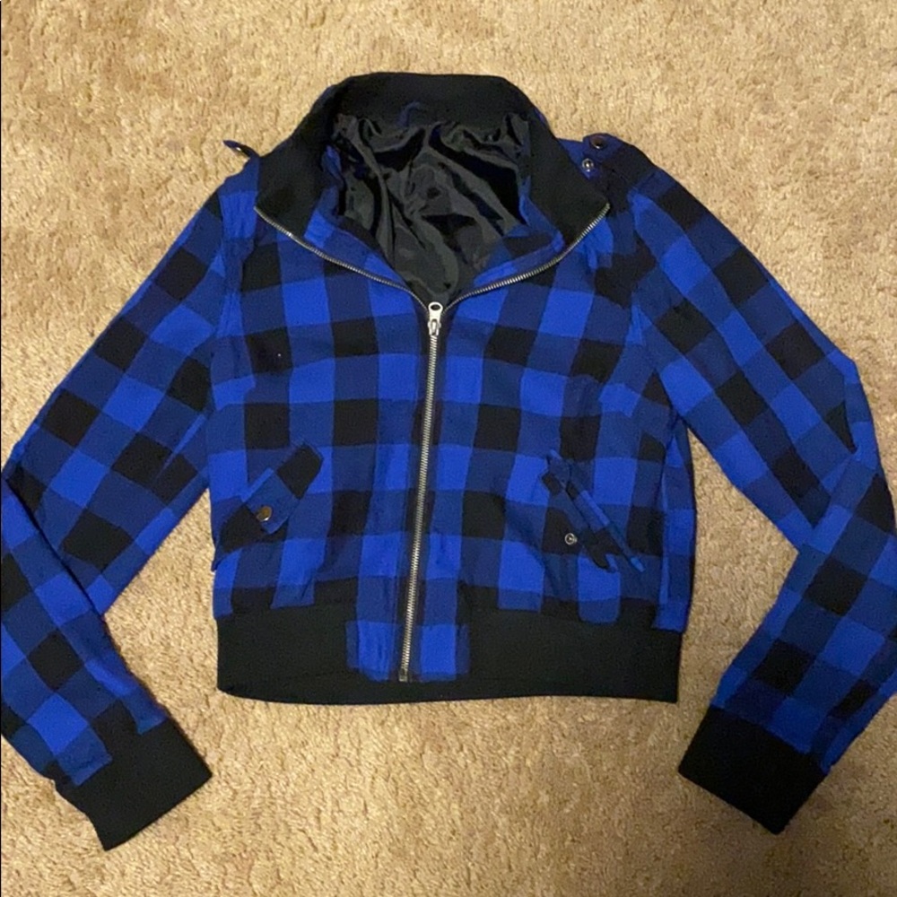 checkered bomber jacket